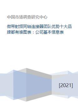 微帶射頻同軸連接器團(tuán)隊(duì)優(yōu)勢十大品牌都有誰圖表 公司基本信息表